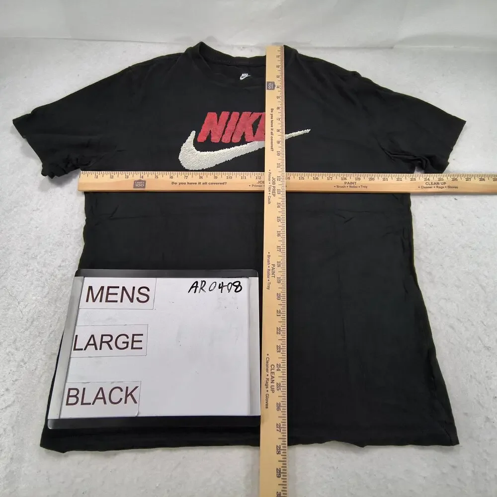 Nike Tee Graphic Crew Neck Short Sleeve Shirt Mens Size Large L Black Red White - Picture 4 of 8
